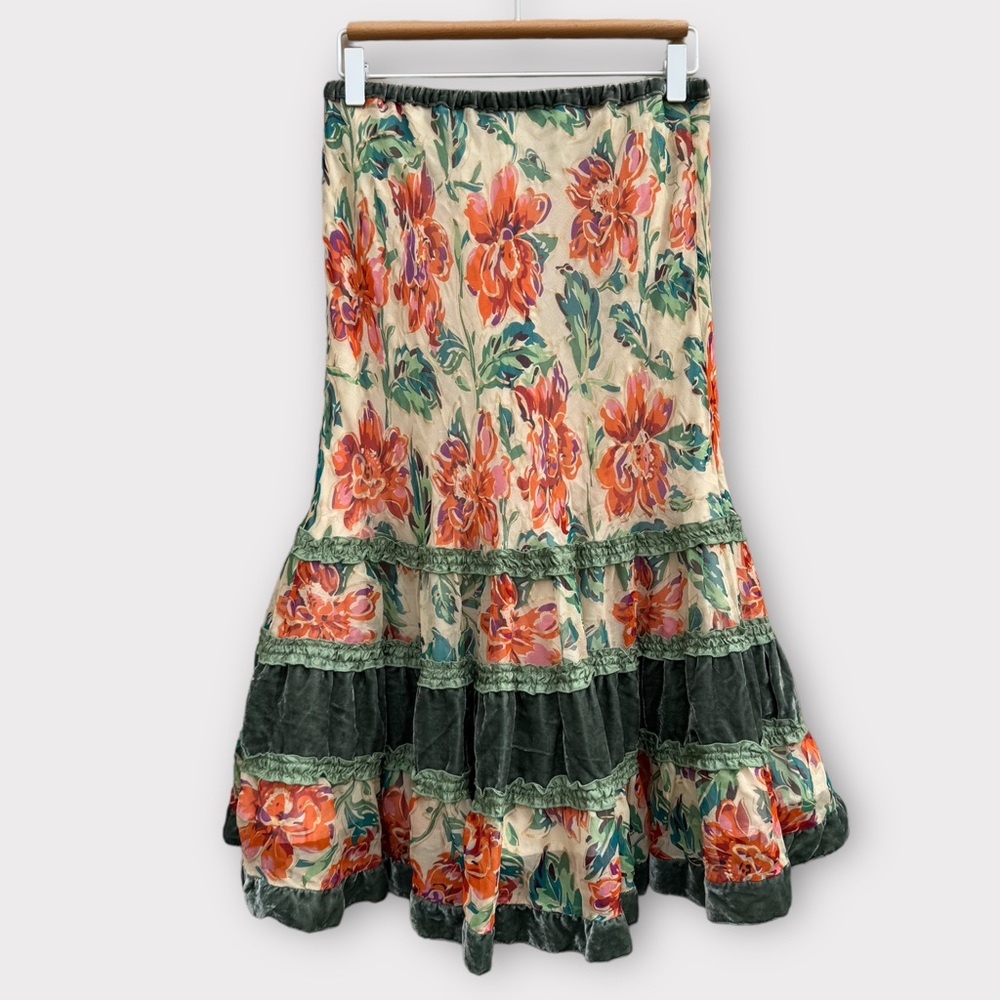 RARE Anthropologie Odille Eastbourne Silk Skirt